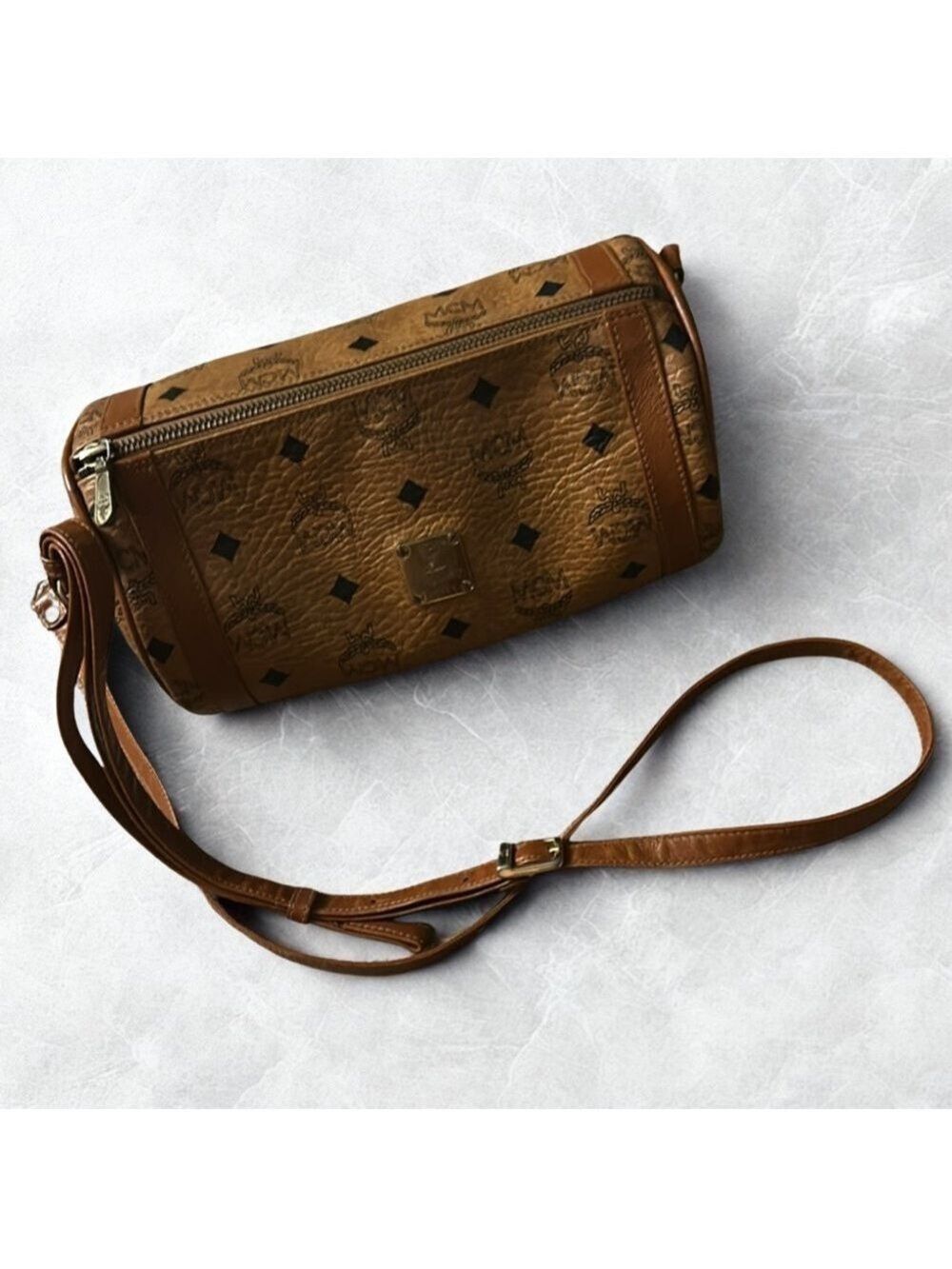 MCM Visetos Barrel Crossbody Bag - Picture 13 of 13